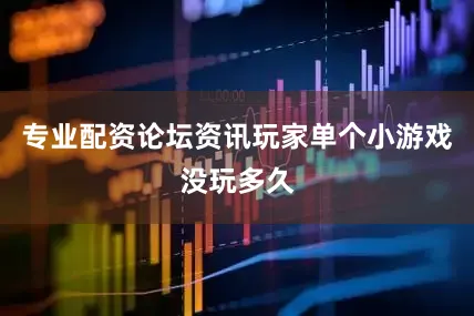 专业配资论坛资讯玩家单个小游戏没玩多久