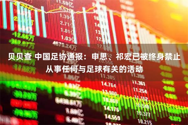 贝贝查 中国足协通报：申思、祁宏已被终身禁止从事任何与足球有关的活动